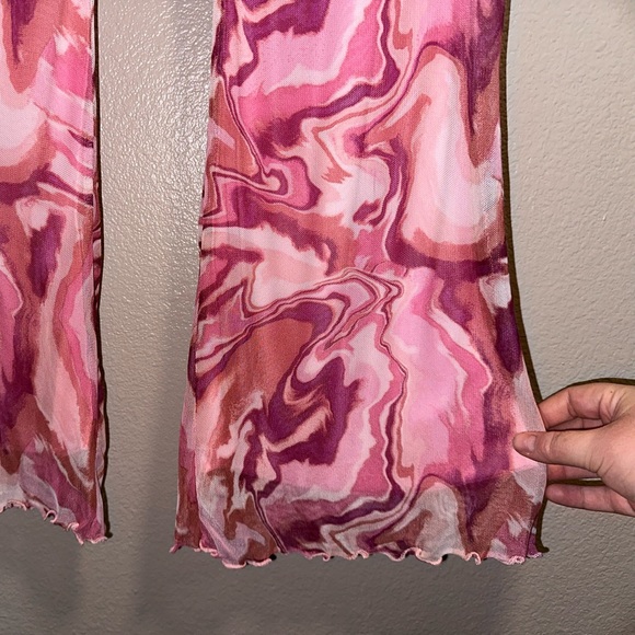 Urban Outfitters Mesh Flared Patterned Pants - Picture 4 of 5